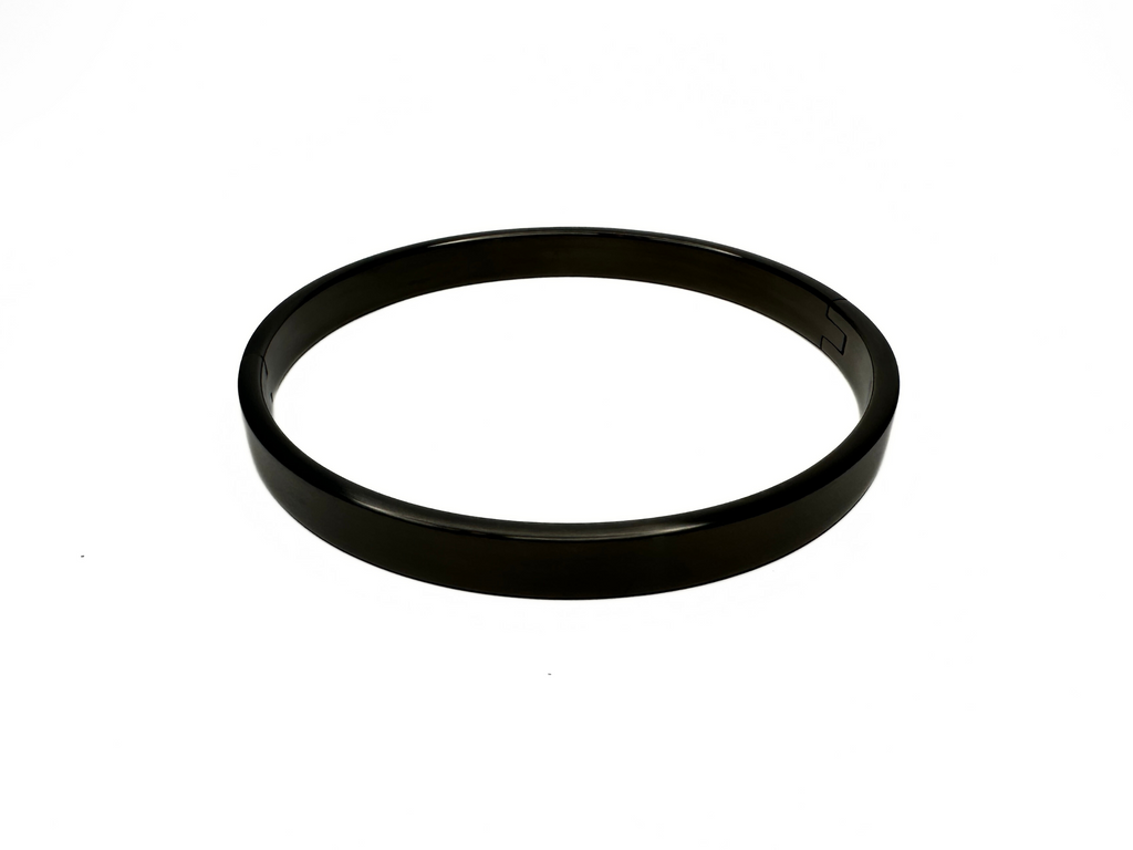 1/2" Flat Matte Black Stainless Steel Eternity Collar