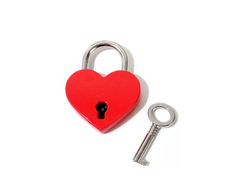 Large Heart Padlock with Key