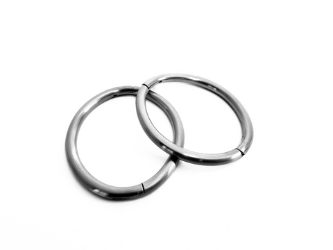 6mm Satin Stainless Steel Elliptical Cuffs