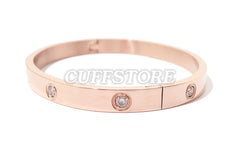 Novelty Crystal Bondage Quick Snap Shut Bracelet - Colors: Silver, Gold or Copper