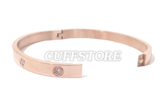 Novelty Crystal Bondage Quick Snap Shut Bracelet - Colors: Silver, Gold or Copper