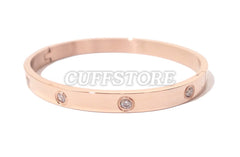 Novelty Crystal Bondage Quick Snap Shut Bracelet - Colors: Silver, Gold or Copper