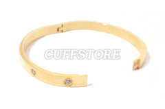 Novelty Crystal Bondage Quick Snap Shut Bracelet - Colors: Silver, Gold or Copper