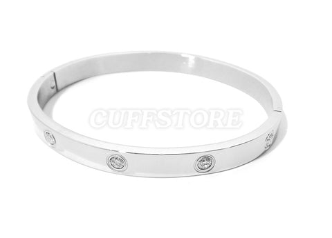 Novelty Crystal Bondage Quick Snap Shut Bracelet - Colors: Silver, Gold or Copper