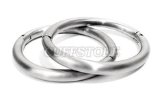 Brushed Stainless Steel Elliptical Handcuffs Bondage Wrist Restraint 2016-BR