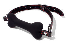 Bondage Silicone Dog Bone Mouth Gag Harness 2051-CS - Available Colors: Black, Pink & Red