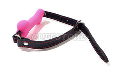 Bondage Silicone Dog Bone Mouth Gag Harness 2051-CS - Available Colors: Black, Pink & Red