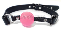 Adjustable Bondage Silicone Mouth Ball Gag Harness (Colors: Red, Black Pink Teal)