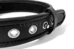 Lockable Colored Leather Studded Bondage Collar