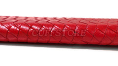 Braided Red Leather Rigid Spanking Paddle