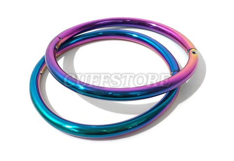 8mm Rainbow Elliptical Leg Irons Ankle Restraint - Multiple Sizes Available