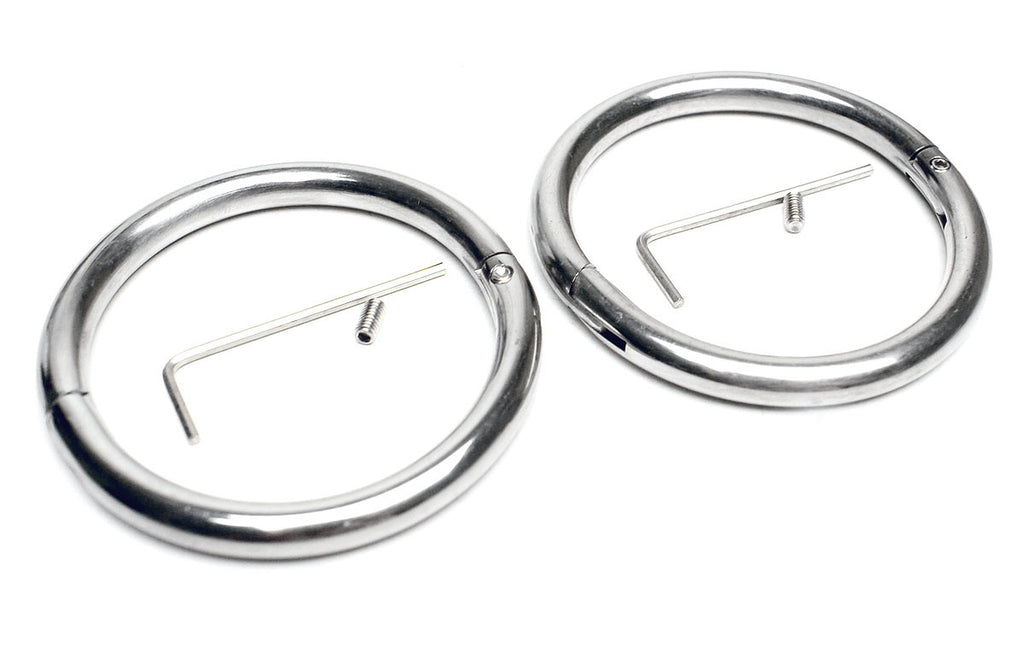 Stainless Steel Oval Handcuffs with Allen Drive Key KB-897 Multiple Sizes