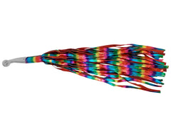 Rainbow Suede Leather BDSM Bondage Flogger 35 Tails With Stainless Steel Insertable Handle