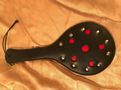 2 Layer Thick Circle Inlay Leather Sexy Paddle Slapper Thick, Weighty & Sturdy