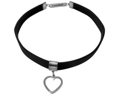 Locking Leather Heart Pendent Choker Multiple Sizes Available