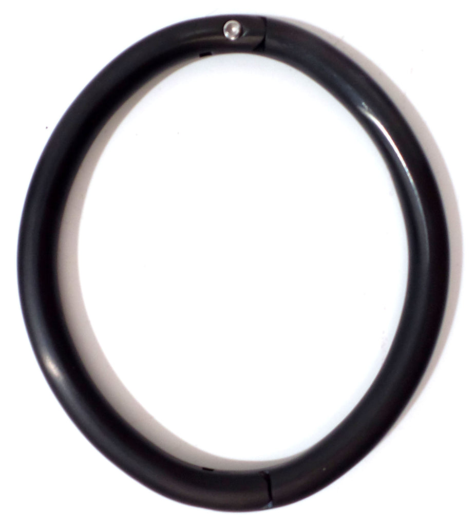 Locking Matte Black Titanium Over Stainless Steel Bracelet, Anklet - Multiple Sizes Available