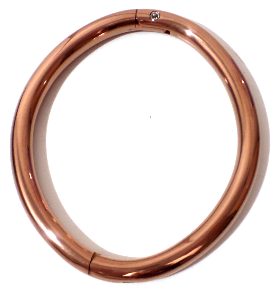 8mm Rose Gold Titanium Over Stainless Elliptical Eternity Locking  Anklet, Bracelet (BDSM Locking Anklet) - Multiple Sizes Available