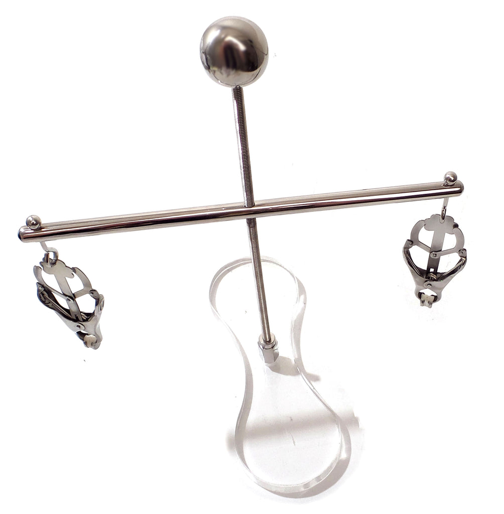 Deluxe Nipple Clamps with Plexiglass Base Tower of Pain Stainless