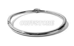 Curved Stainless Steel Bondage Collar with Single Ring Multiple Sizes Satin or Polished Finish