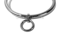 Curved Stainless Steel Bondage Collar with Single Ring Multiple Sizes Satin or Polished Finish