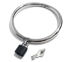 Bondage Restraint Round Curved Slave Collar with Removable Pin and Padlock KB-894