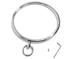 Final Sale - Locking Single Ring Bondage Collar with Allen Drive Key KB-903-NP