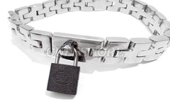 Locking Watch Band Link Collar with Padlock and Key KB-906