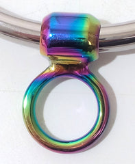 Wide Rainbow Removable Ring for Collars Cuffs and Legirons