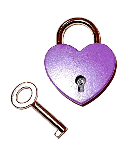 Mini Purple Heart Padlock with Key