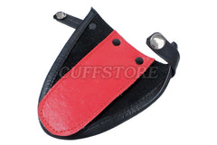 Red & Black Leather Puppy Play Dog Mask with Removable Muzzle