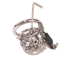 Male Chastity Device CBT with Spikes - Stainless Steel