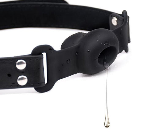 Hollow Silicone Drool Gag, Bondage Restraint